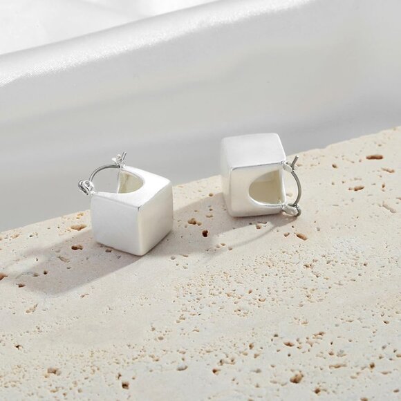 Dainty Gold And Silver Drop Dangle Earrings For Women - Picture 4 of 7